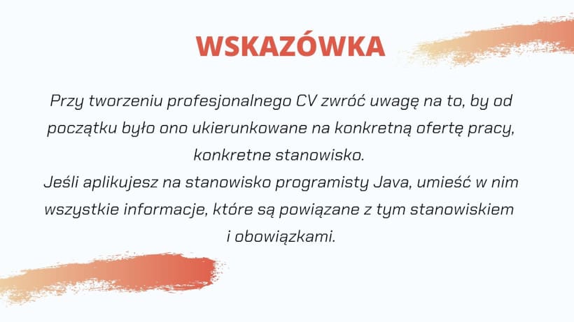 Wskazówka jak pisać CV